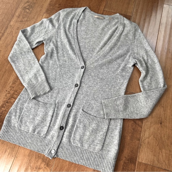 Cashmere Addiction Grey 100% Cashmere Button Up Cardigan - Size M (EUC) - Picture 1 of 9